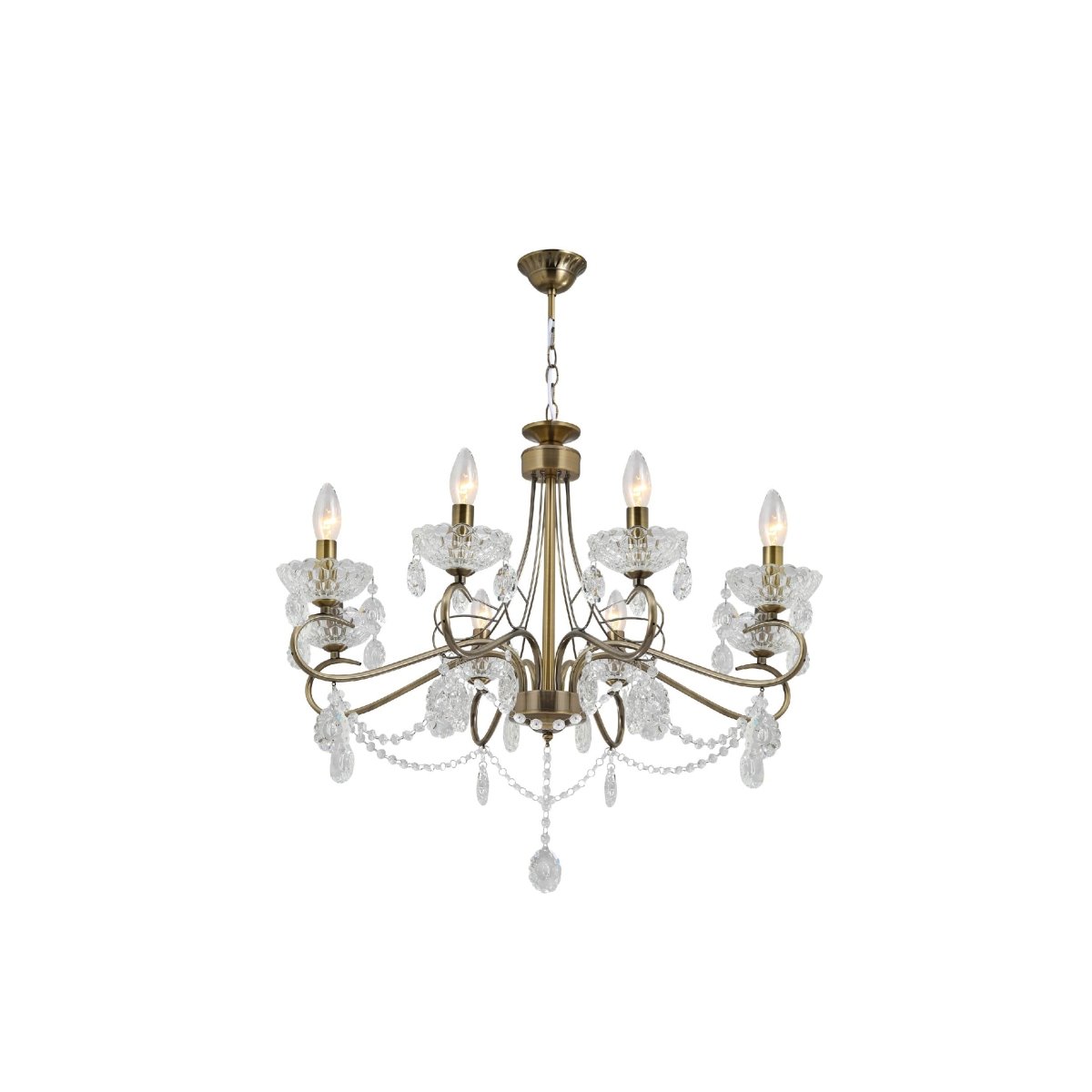 Main image of Mary Lillian Mediterranean Elegant Transitional Crystal Chandelier Ceiling Light E14 | TEKLED 159-17712