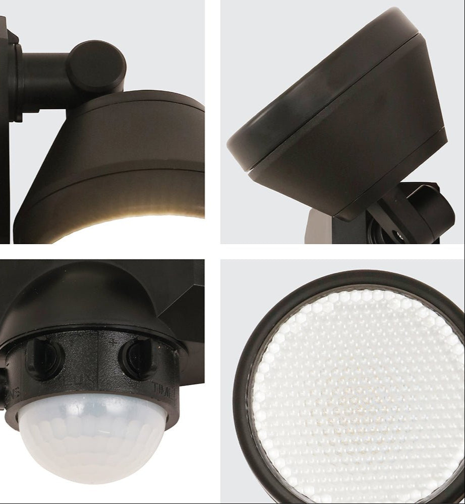 Wall-E Double Head Security Floodlight with PIR Sensor 20W Cool White 4000K in use in public space