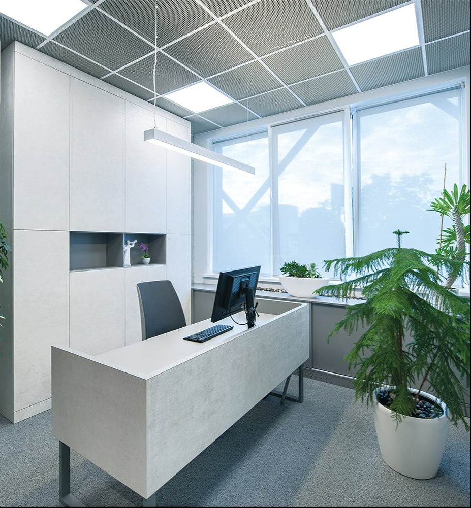 LED Backlit Panel Light 38W 3800Lm 6500K Cool Daylight 600x600 2x2ft Non-Flickering in use in office space