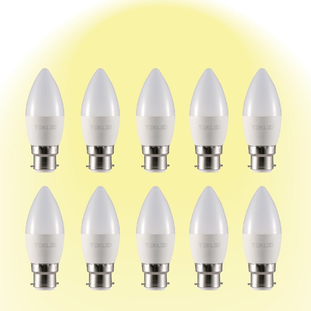 10 pack candle bulb b22 2700k warm white