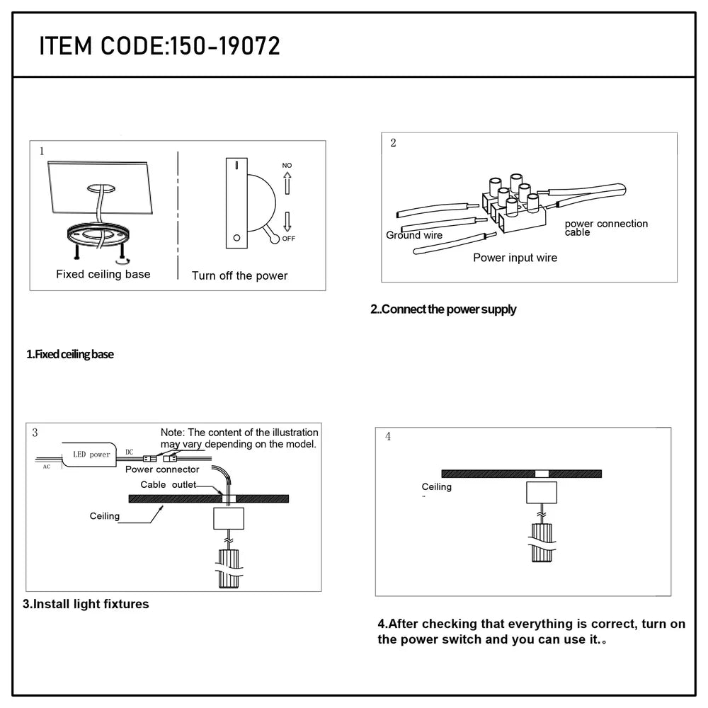 User manual for Acorn LED Pendant Downlight with Cove Lighting Effect 10W Warm White-150-19072