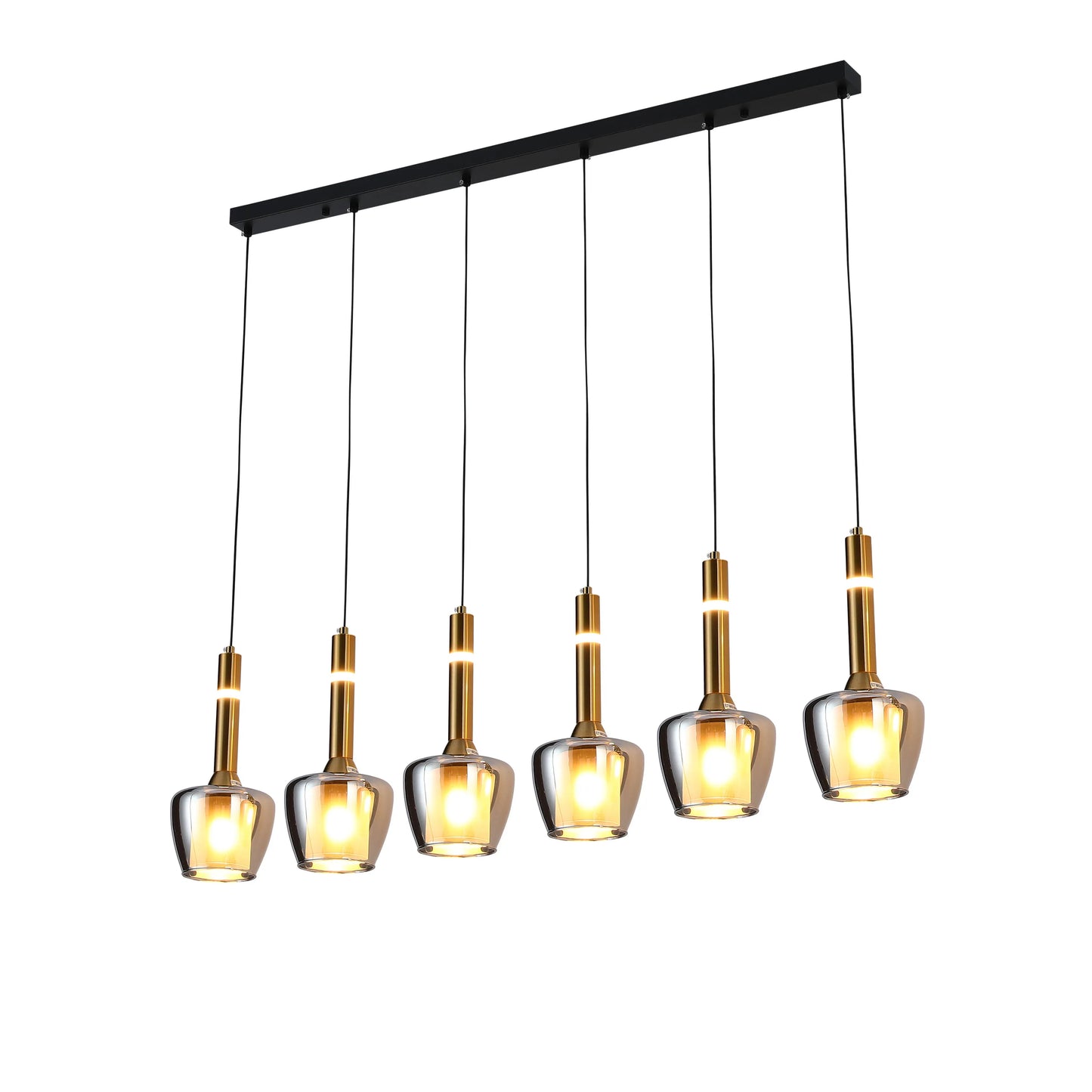 Aurora Hybrid Gold Accent Cluster Pendant Light