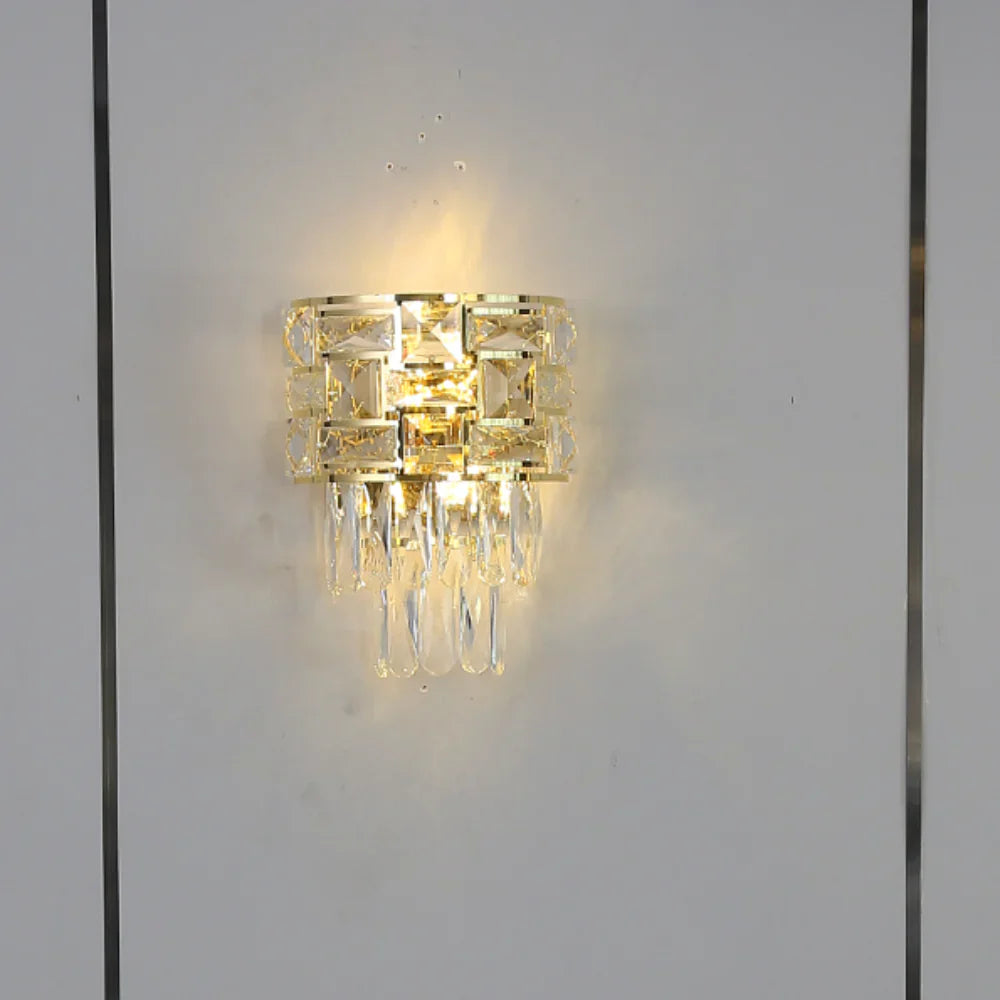 Interior use of Basketweave Crystal Chandelier Wall Light | TEKLED 151-19726