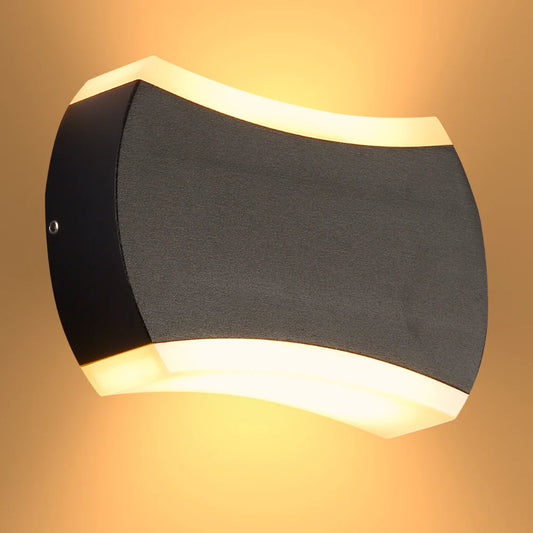 Black Quatro Arc Up Down Outdoor Modern LED Wall Light 1