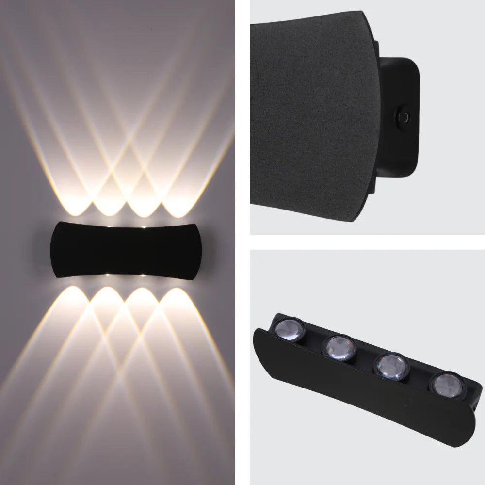 Black Up Down Outdoor Modern LED Wall Light 4000K 20