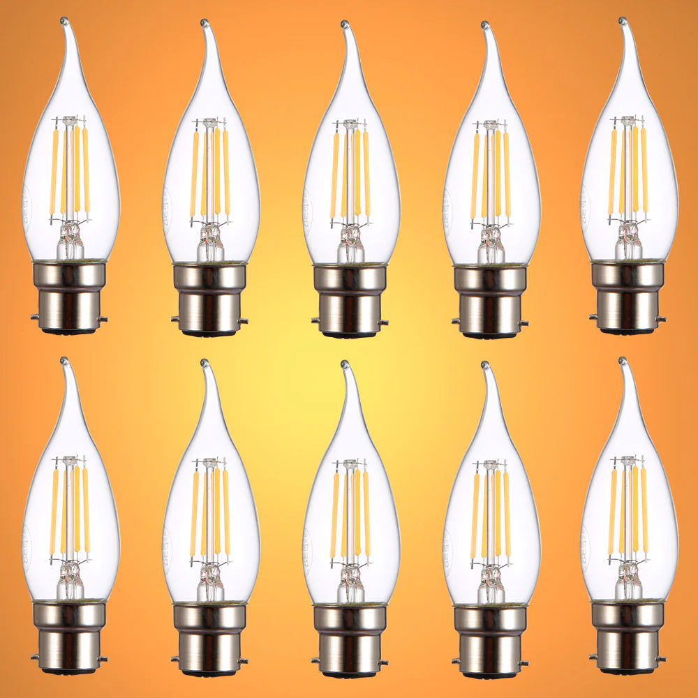 LED Filament C35 Candle Bulb B22 Bayonet Cap 4W 18