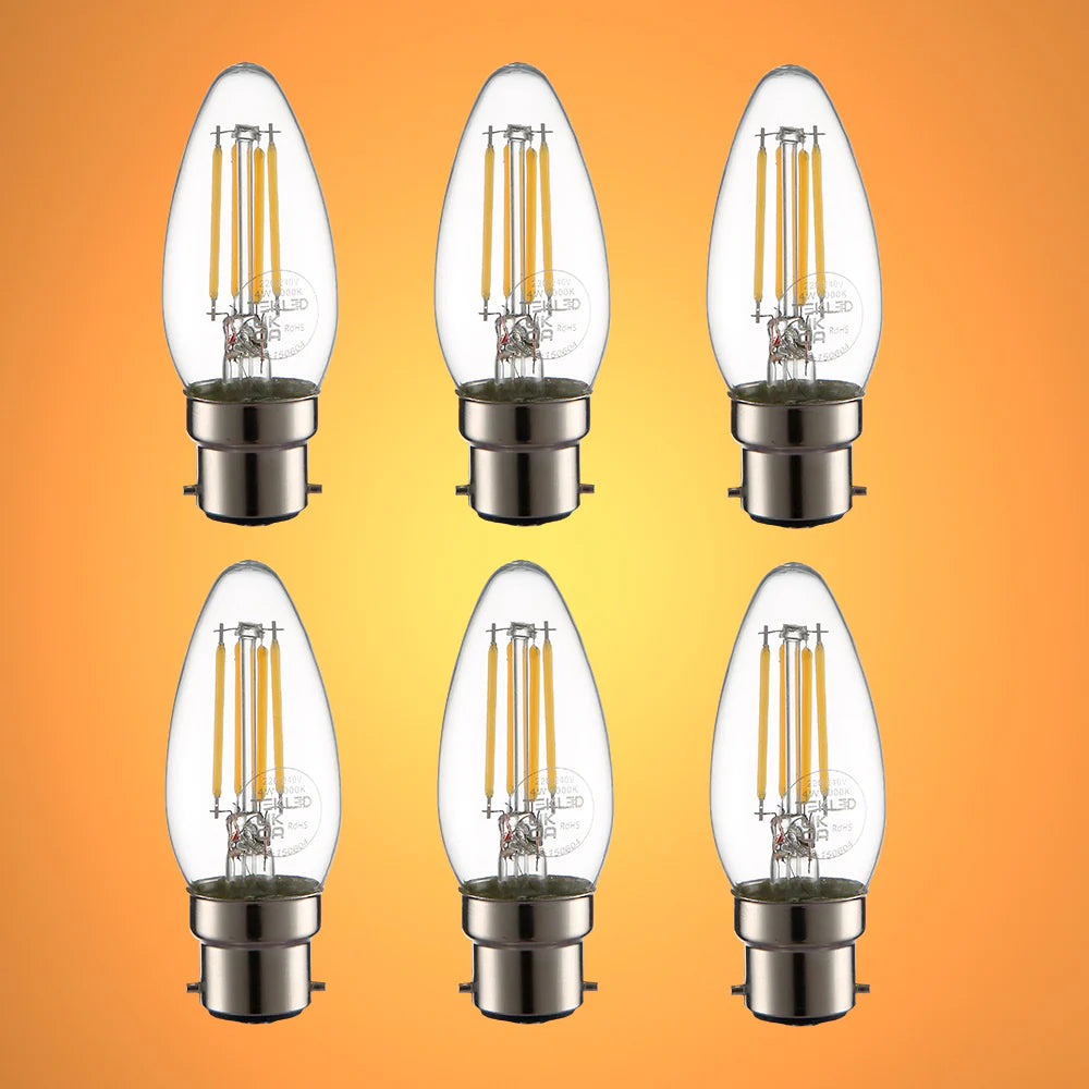 LED Filament C35 Candle Bulb B22 Bayonet Cap 4W 19