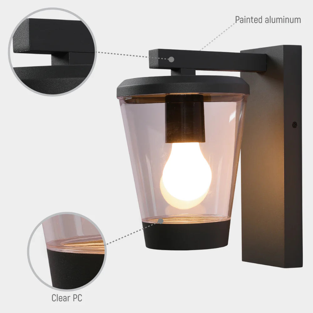 Cavado Modern Outdoor Lantern Wall Light E27 Dark Grey 11