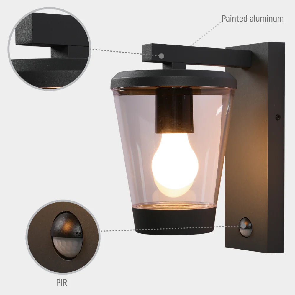 Cavado Modern Outdoor Lantern Wall Light E27 Dark Grey 12