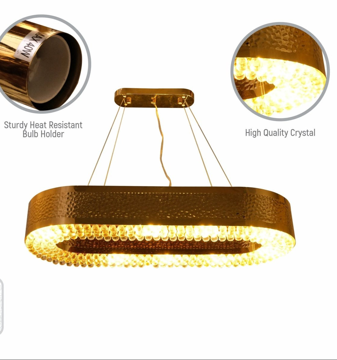 Close up shots of Ball Crystal Gold Metal Island Chandelier L850 with 10XE14 Fitting | TEKLED 156-19566