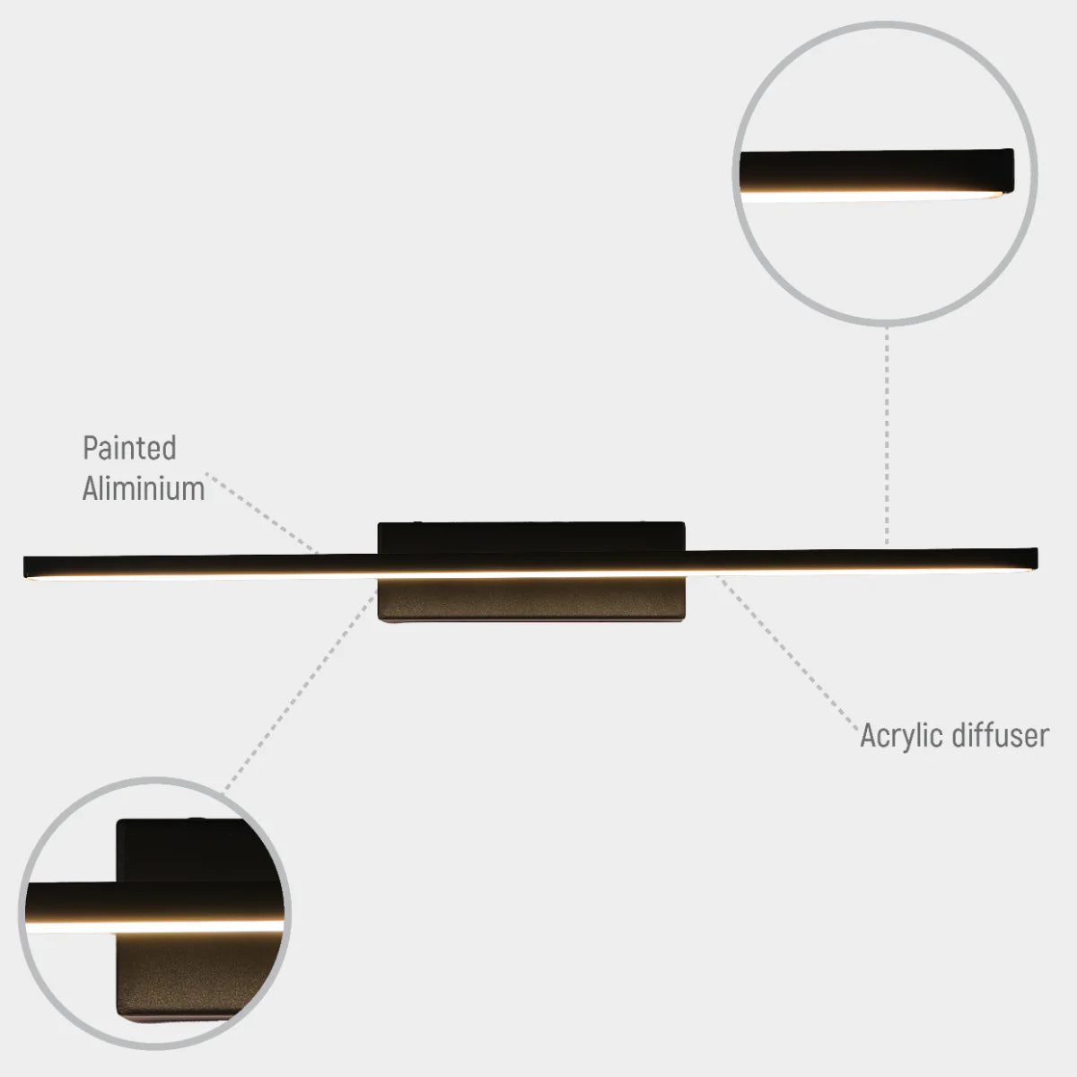 Lighting properties of Contemporary LED Light for Picture Frames & Bathroom Sanity Mirrors - 50cm 117-032697