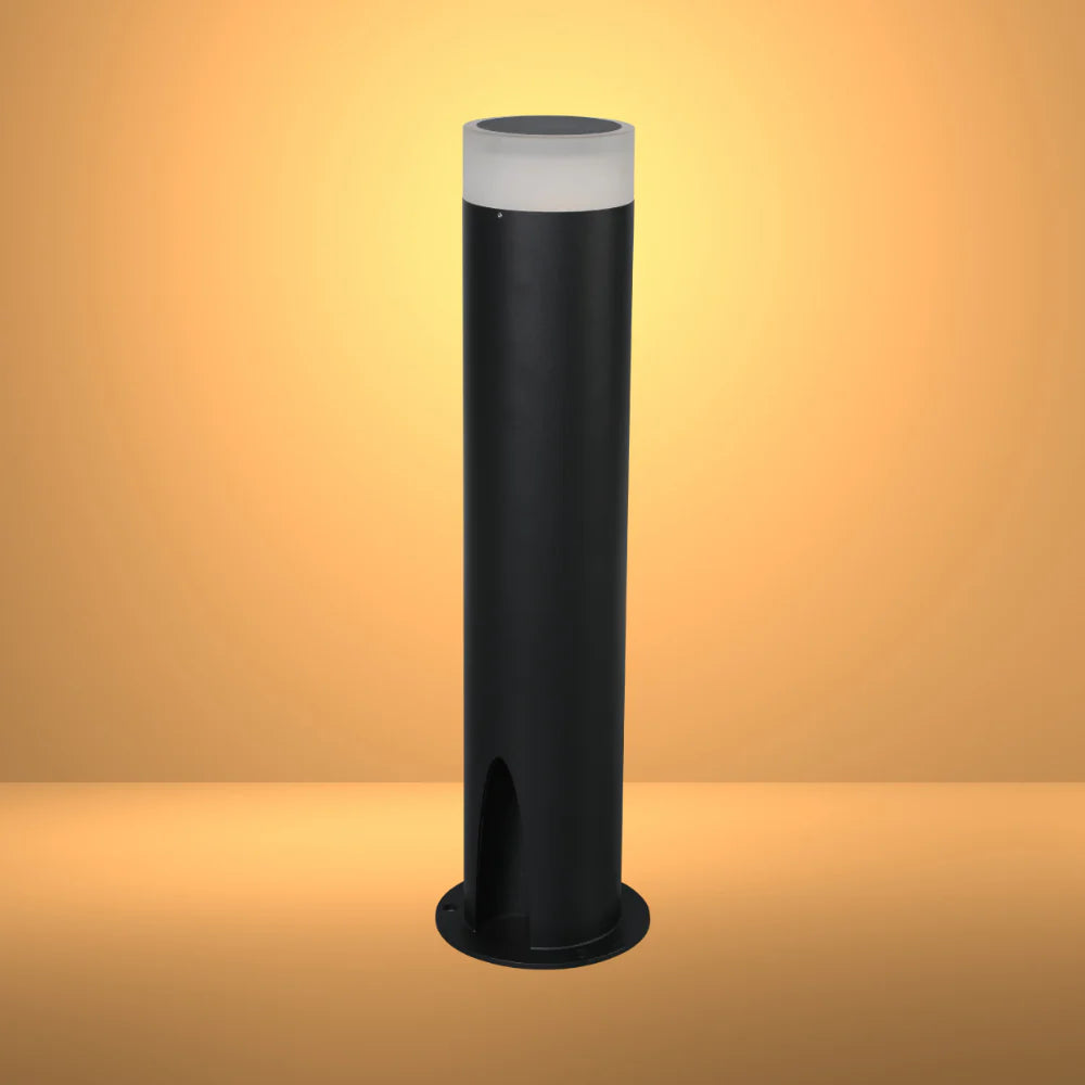 Cortez Black Outdoor Garden Bollard Post Pathway Light 3000K 10W 1