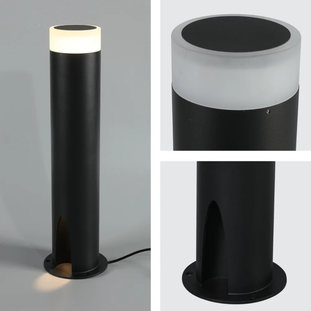 Cortez Black Outdoor Garden Bollard Post Pathway Light 3000K 10W 7