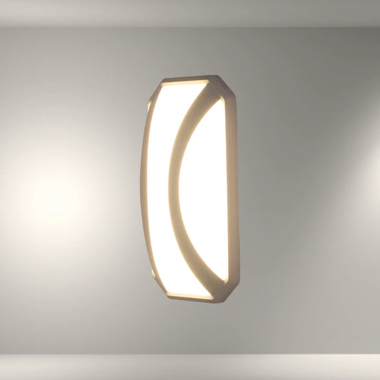 Curved Plastic Modern LED Outdoor Wall Light 15W 1