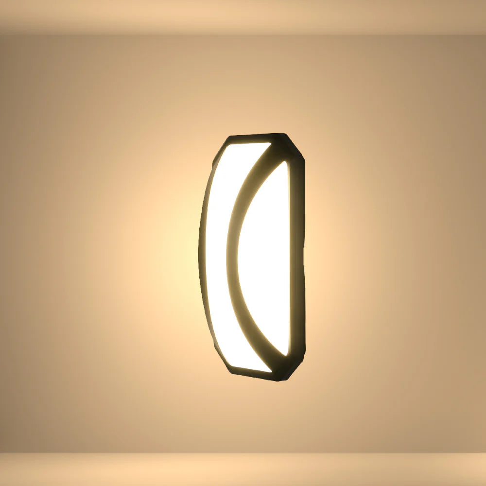 Curved Plastic Modern LED Outdoor Wall Light 15W 2