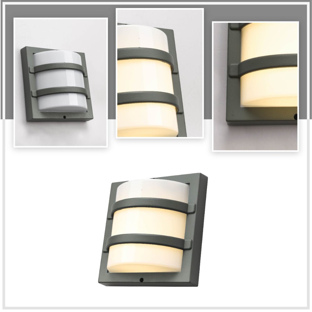 Detailed shots of LED Diecast Aluminium Stripped Wall Lamp 12W Warm White 3000K IP54 Black | TEKLED 182-03365