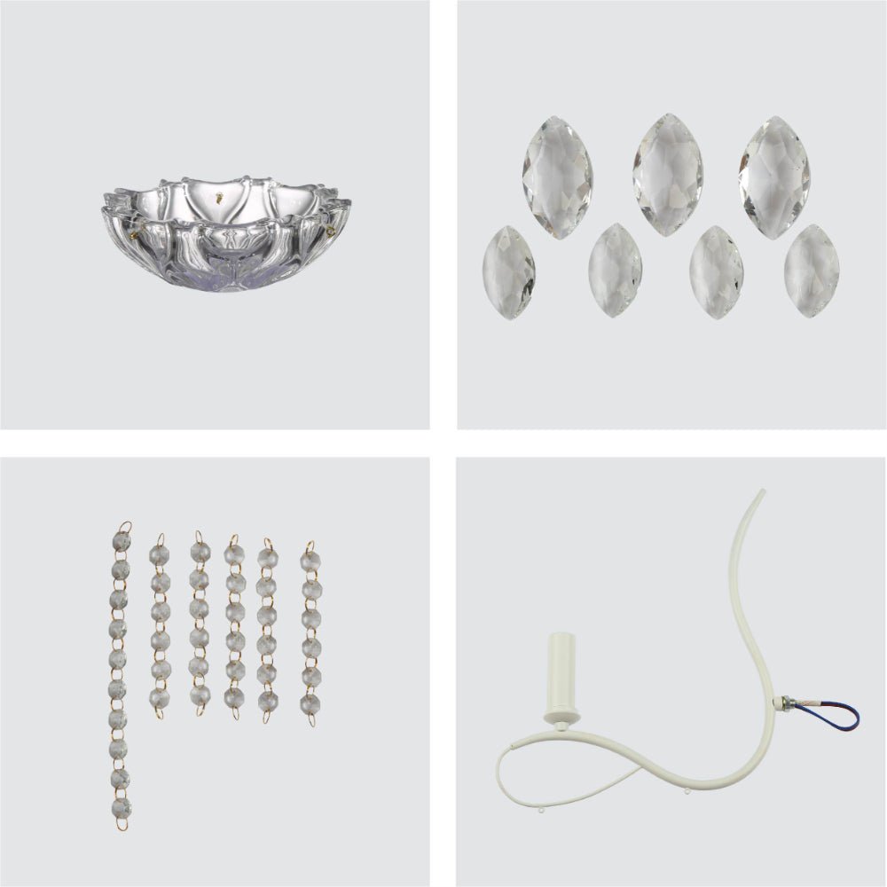 Detailed shots of Tabitha Mediterranean Elegant Transitional Elizabeth Style Crystal Chandelier Ceiling Light E14 | TEKLED 159-17706