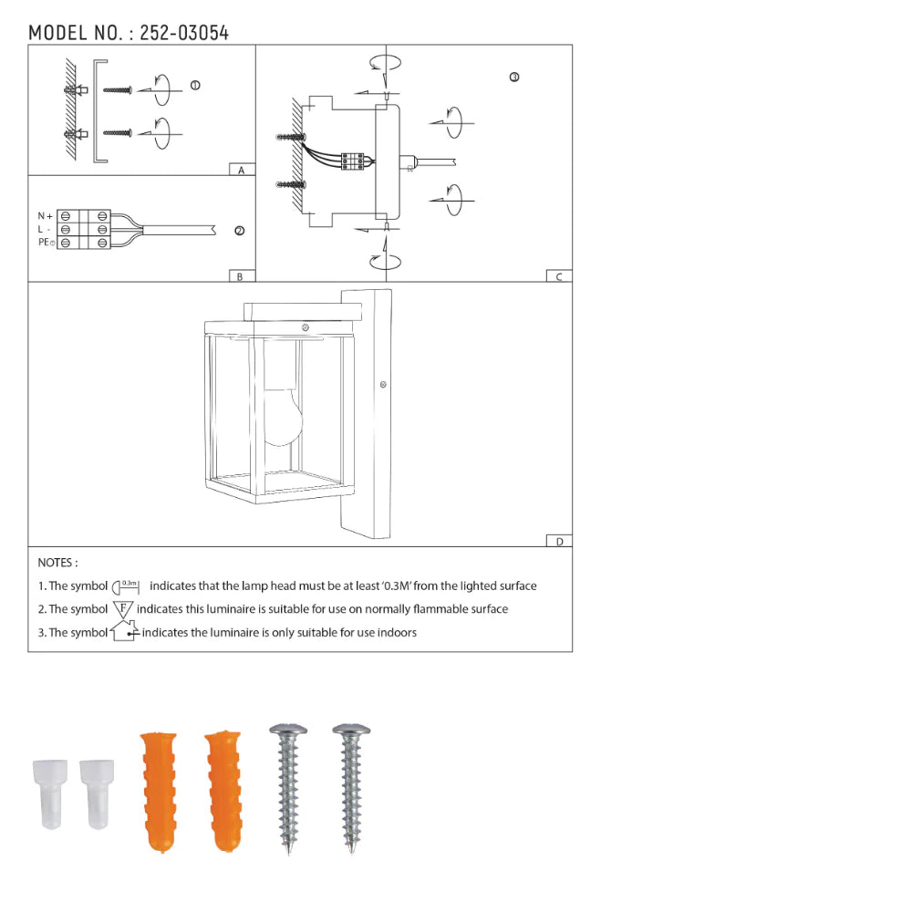 Ferda Outdoor Lantern Wall Light E27 Dark Grey 15