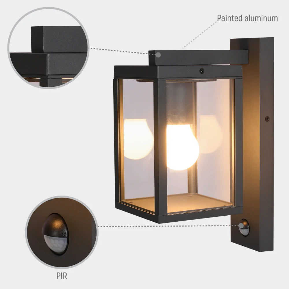 Ferda Outdoor Lantern Wall Light E27 Dark Grey 12