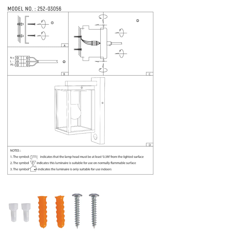 Ferda Outdoor Lantern Wall Light E27 Dark Grey 16