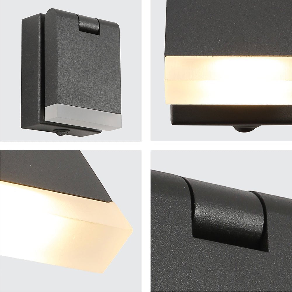 Detailed captures of Flat Black Aluminium LED Swing Wall Light 5W Warm White