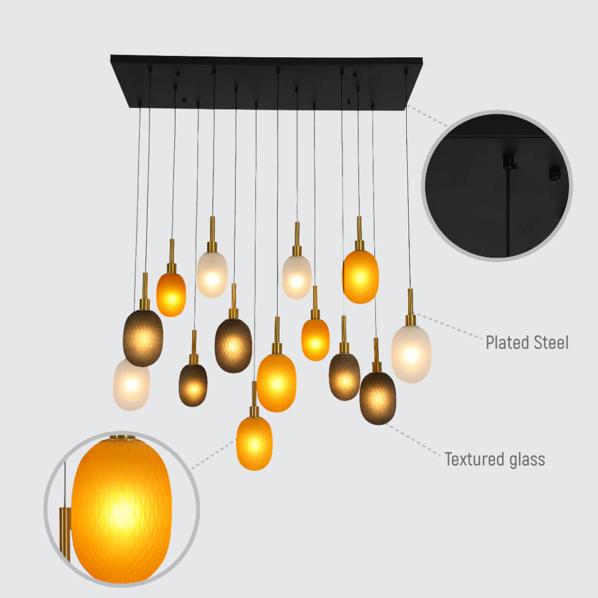 Lighting properties of Grand Space Multi-Pendant Ceiling Light 150-19028