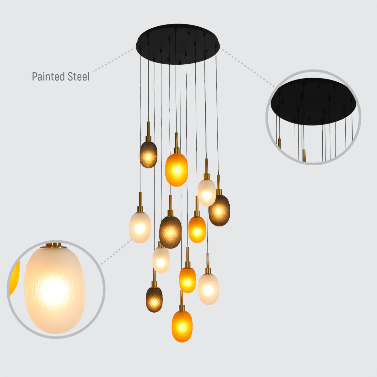 Lighting properties of Grand Space Multi-Pendant Ceiling Light 150-19030