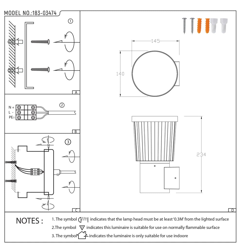 User manual for HaloGlow LED Wall Lantern – Warm White 12W-183-03474