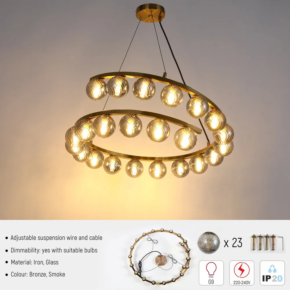 Details of the Helix Glow Pendant Chandelier-159-18276