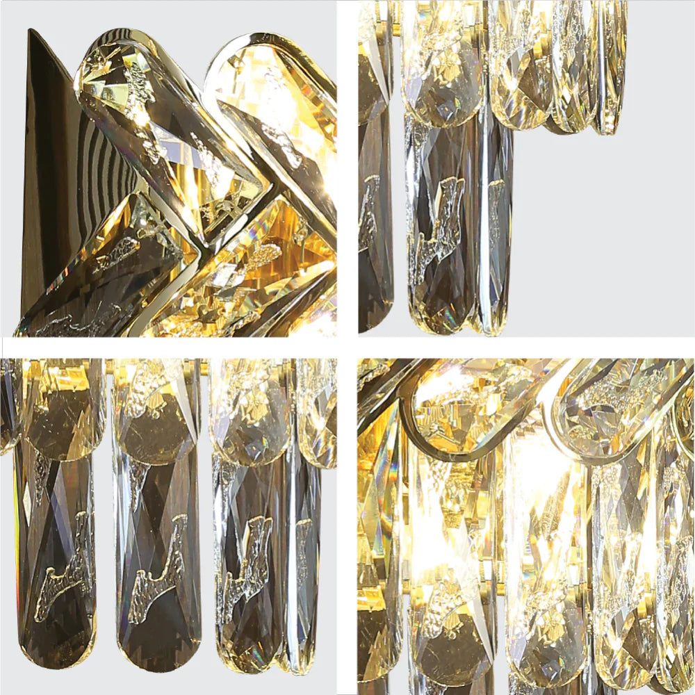 Size and tech specs of Herringbone Crystal Chandelier Wall Light | TEKLED 151-19724