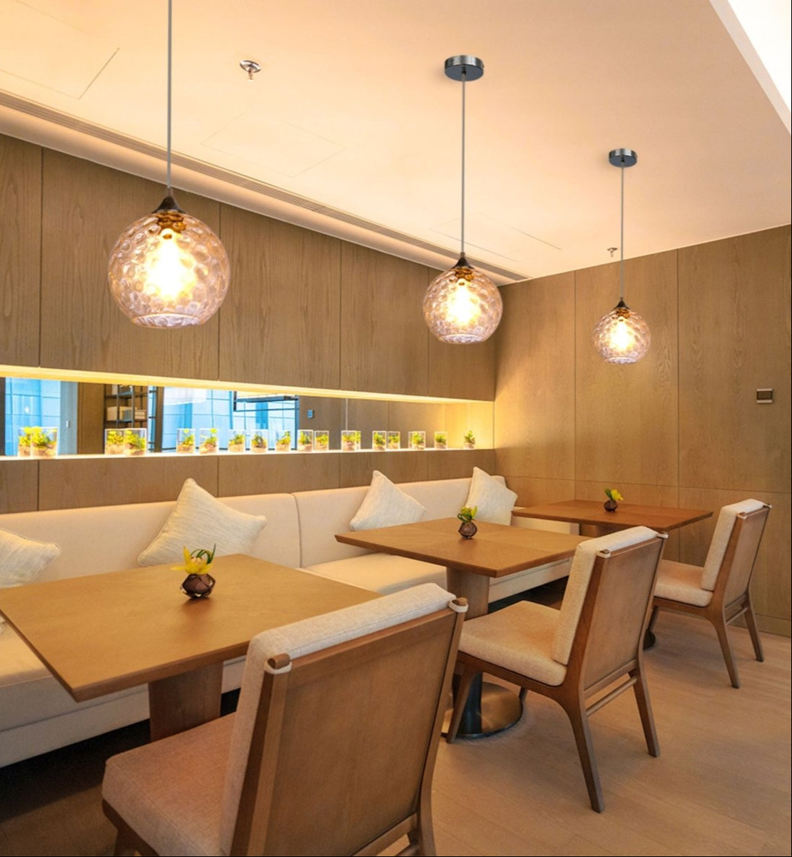 More interior usage of Clear Glass Pendant Light D200 with E27 Fitting | TEKLED 158-19670