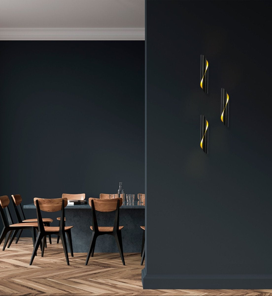 Indoor usage of Black Gold Metal Cylinder Wall Light with 2xG9 Fitting | TEKLED 151-19742