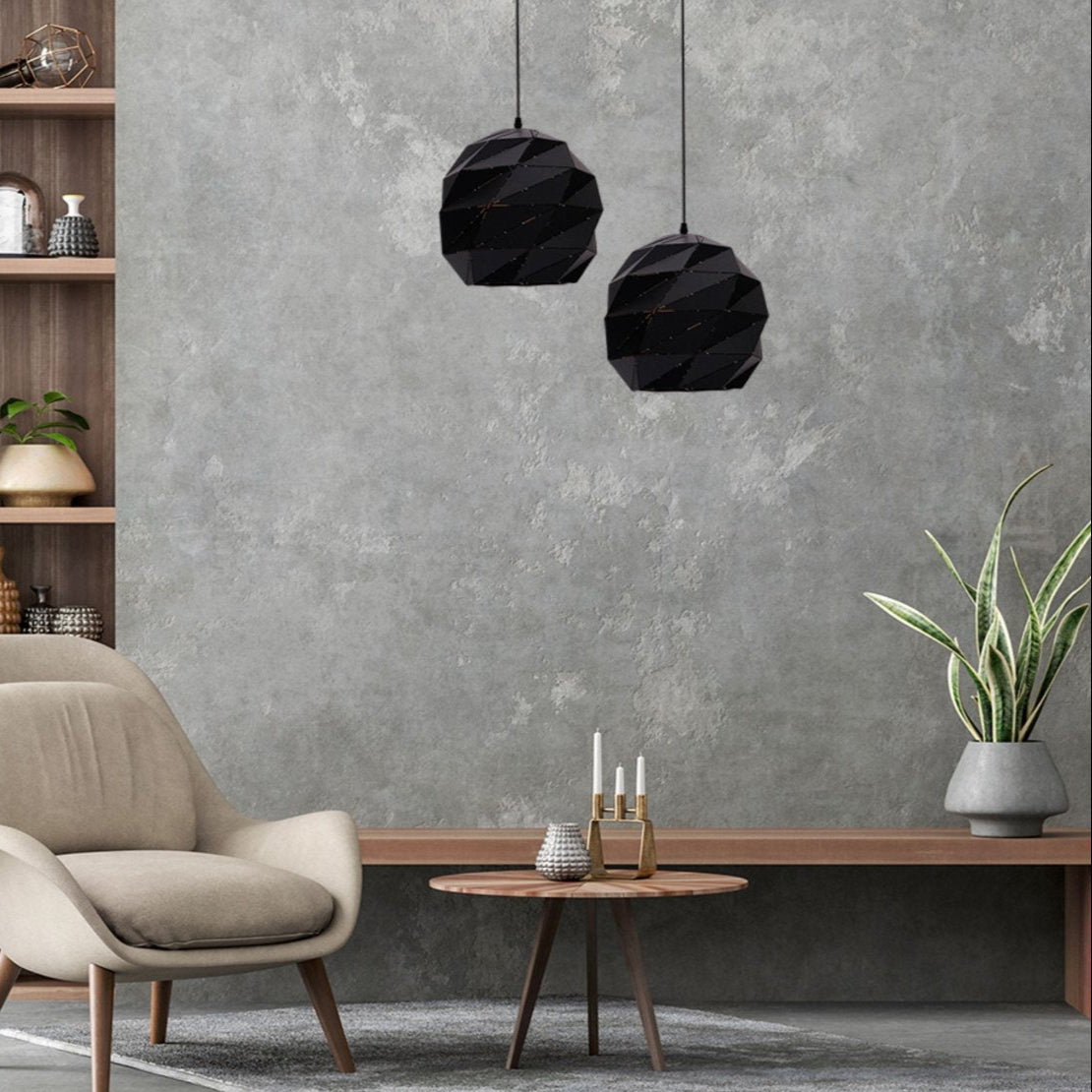 Indoor usage of Black Metal Laser Cut Globe Pendant Light Large with E27 Fitting | TEKLED 150-18260