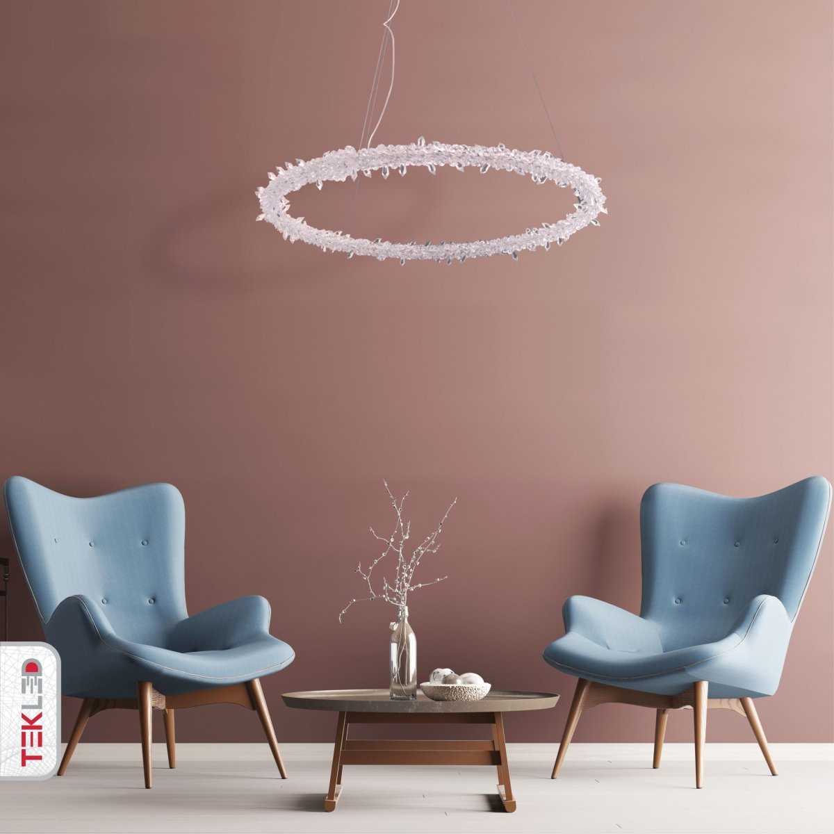 Indoor usage of Modern Quartz Round Chandelier with Built-in LED 150W | TEKLED 159-17532