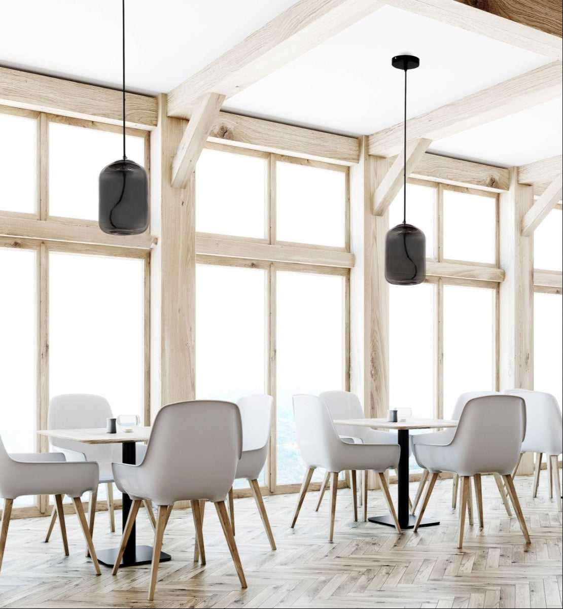 Indoor usage of Smoky Glass Cylinder Pendant Light with G9 Fitting | TEKLED 159-17332