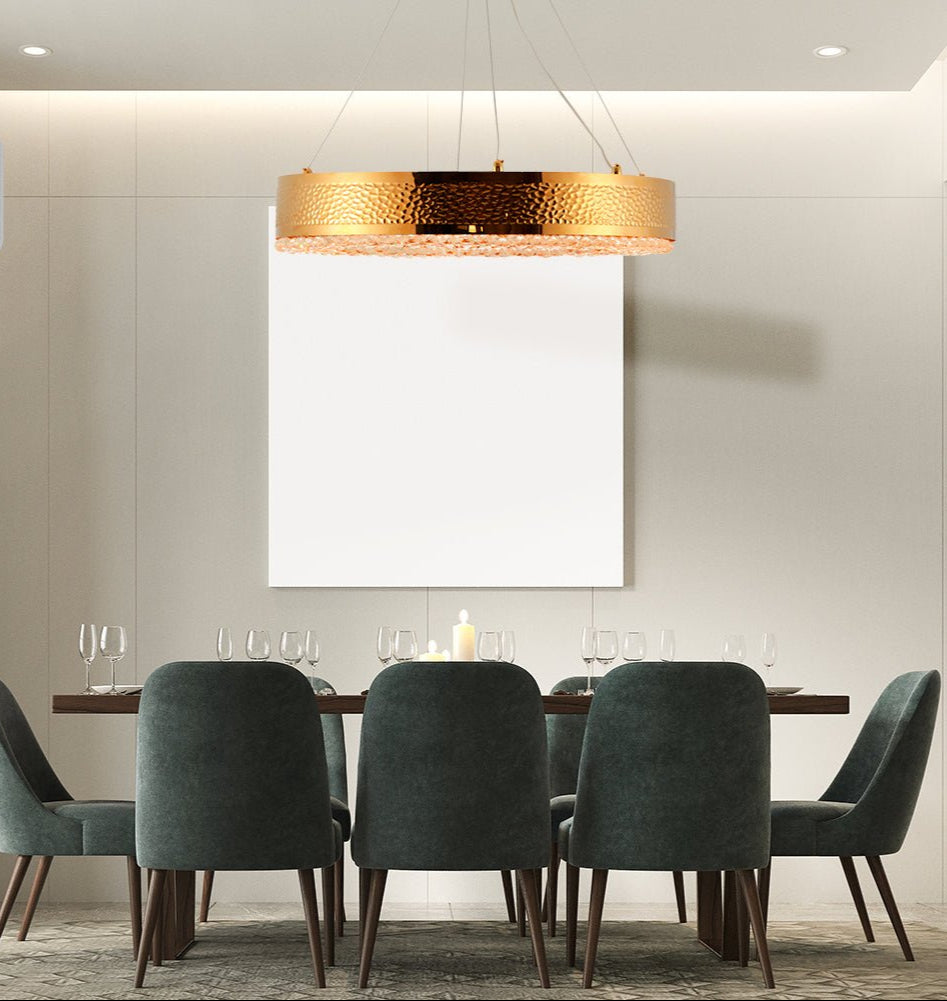 Interior application of Ball Crystal Gold Metal Island Chandelier L850 with 10XE14 Fitting | TEKLED 156-19566