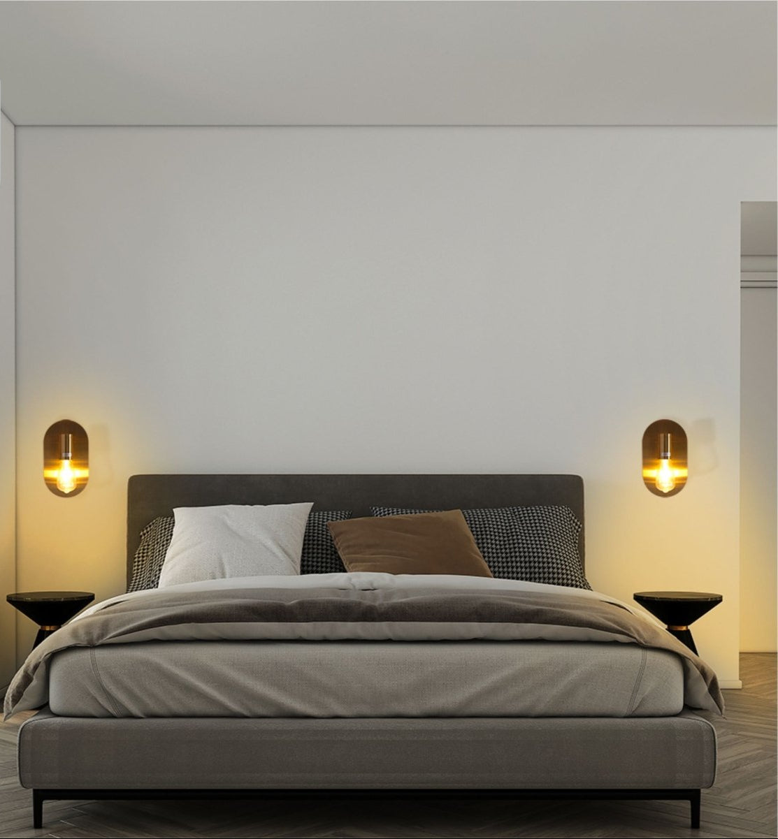 Interior application of Gold Metal Wall Light with E27 Fitting | TEKLED 151-19736