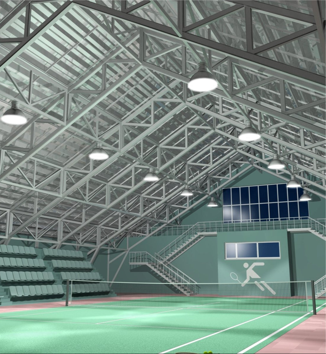 Interior warehouse sports hall application of LED Radiator Highbay 200W Cool White 4000K IP20 | TEKLED 230-03568