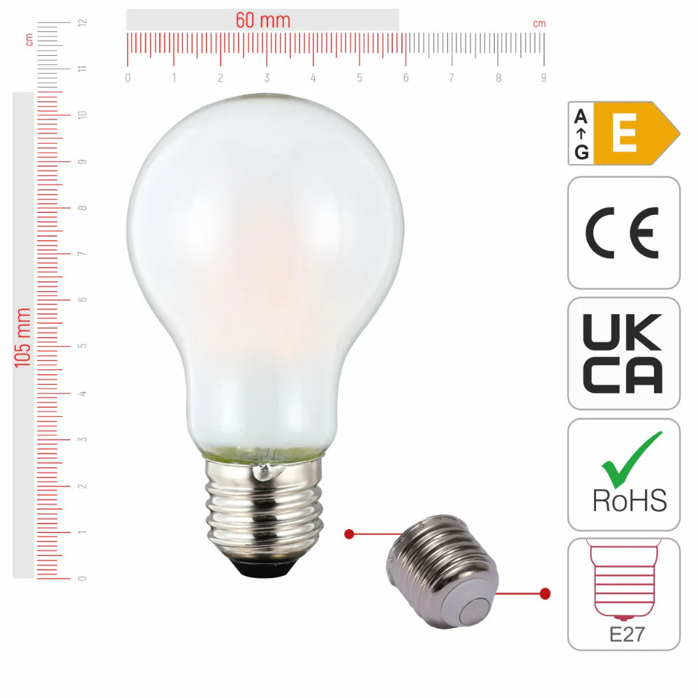 LED Bulb A60 GLS E27 Frosted Glass Pack of 4 4