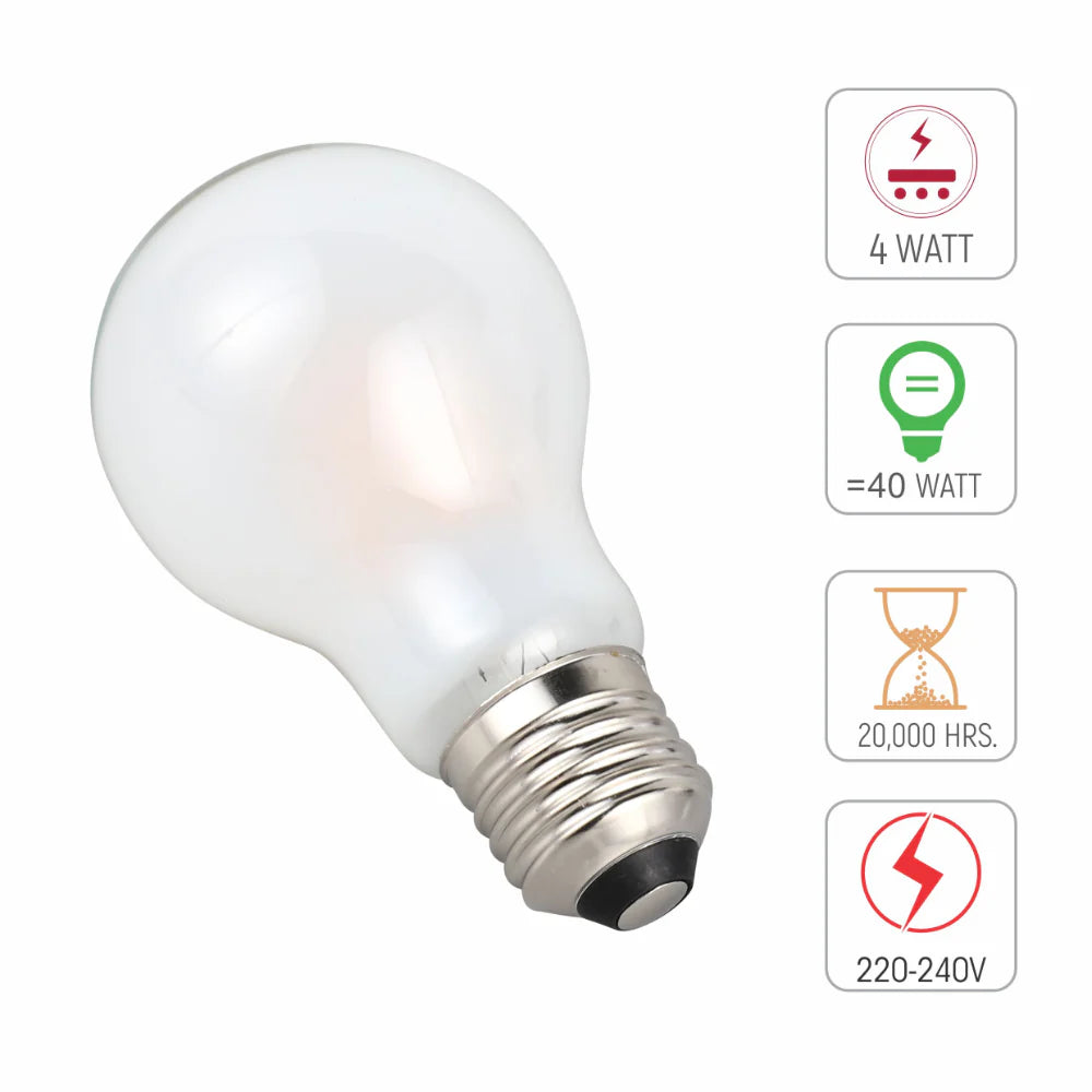 LED Bulb A60 GLS E27 Frosted Glass Pack of 4 7