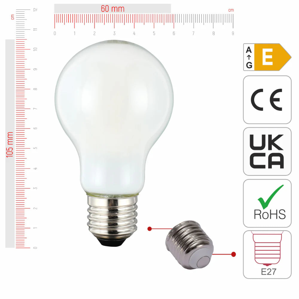 LED Bulb A60 GLS E27 Frosted Glass Pack of 4 5