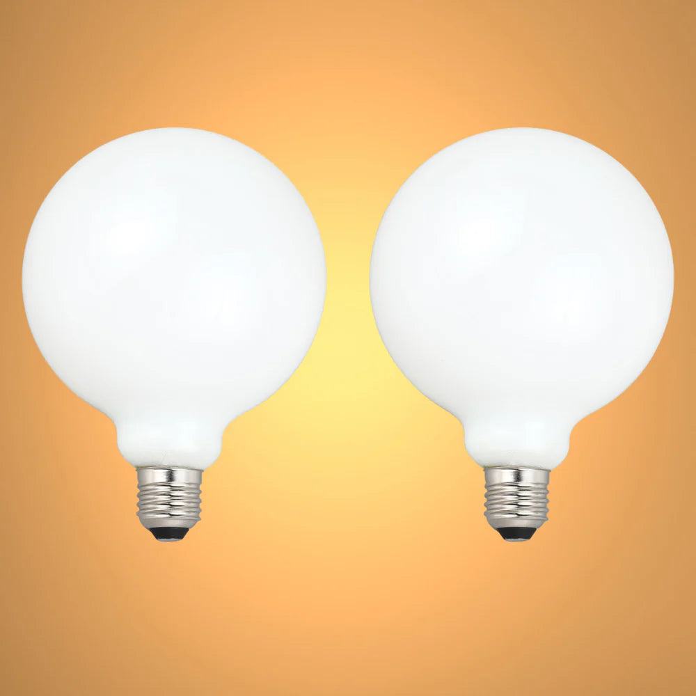 LED Bulb Dimmable Globe E27 6.5W 2700K Milky Glass Pack of 2 3