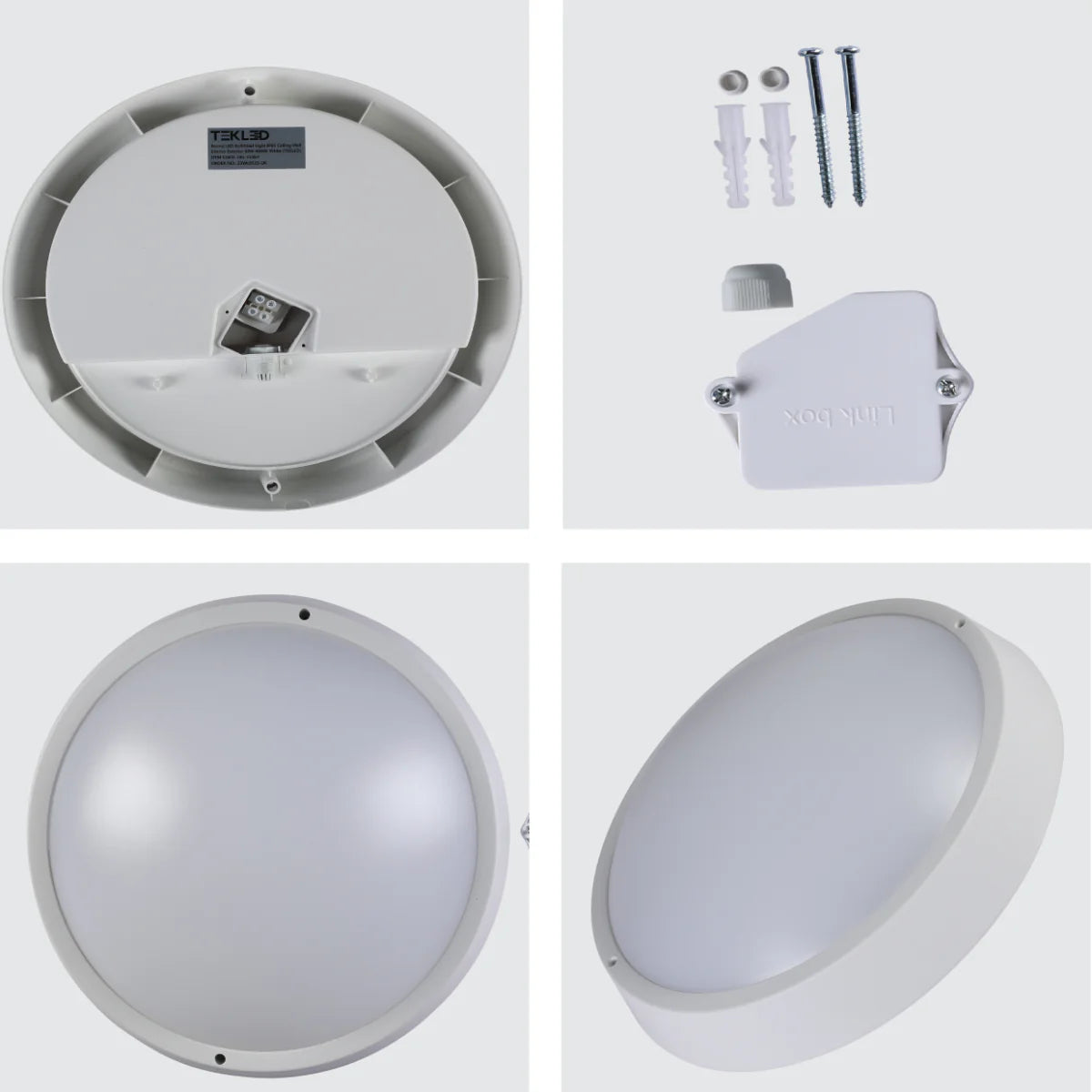 Close shots of LED Bulkhead Light IP65 Ceiling Wall Interior Exterior 4000K White 181-15364