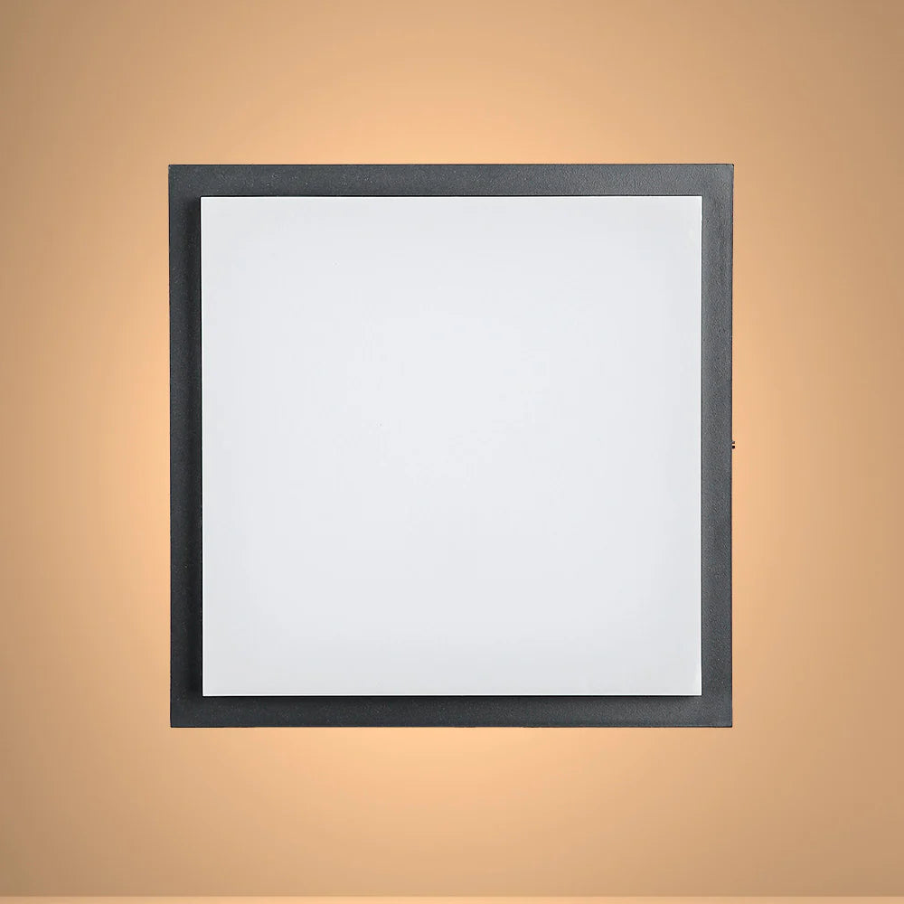 LED Diecast Aluminium Modern Square Wall Lamp 20W Cool White 4000K IP54 Anthracite Grey 250mm 2