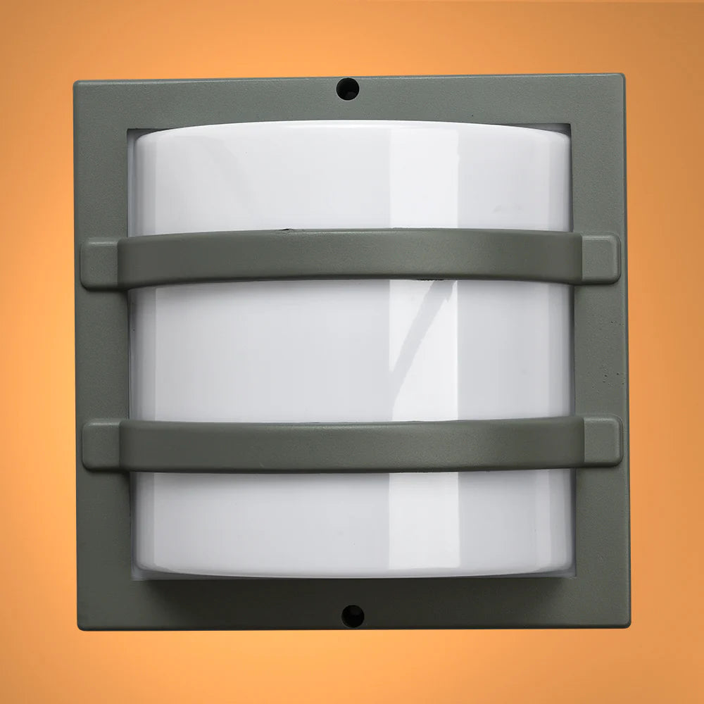 LED Diecast Aluminium Stripped Wall Lamp 12W Warm White 3000K IP54 Grey 1