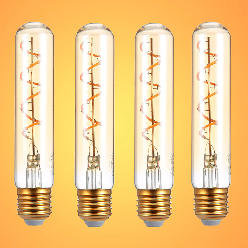 LED Dimmable Filament T45 T30 Tubular Bulb E27 Edison Screw 4W Pack of 4 Warm White 20