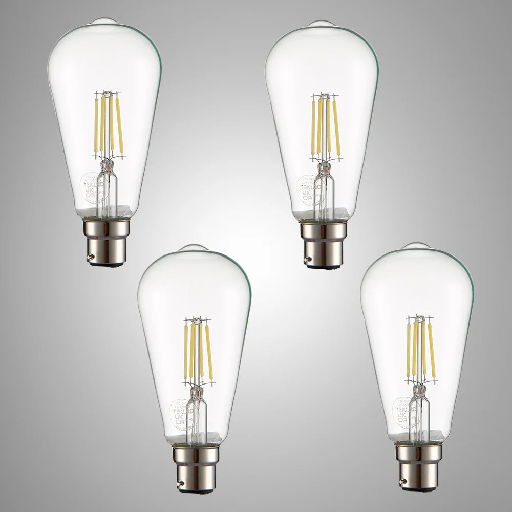 LED Filament ST64 Edison Bulb B22 Bayonet Cap Pack of 4 11