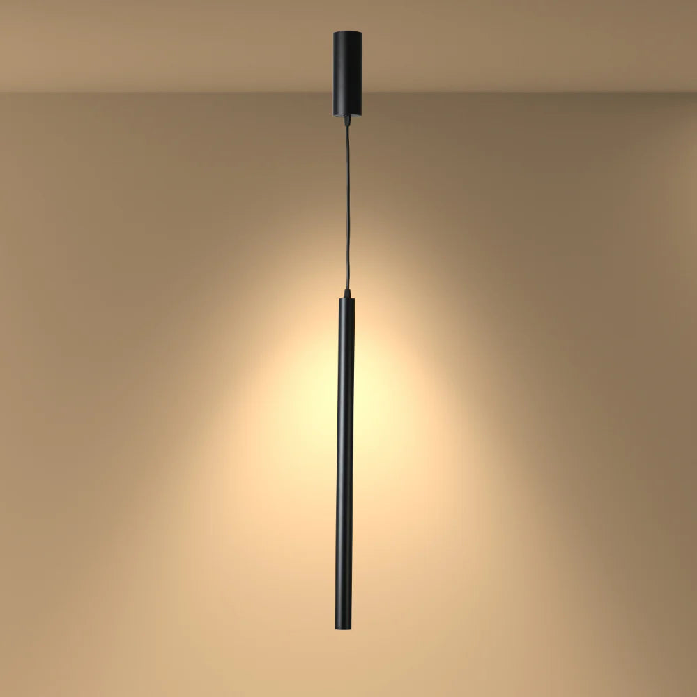 Integrated LED Modern Cylinder Pendant Ceiling Light Suspended Downlight Black 4