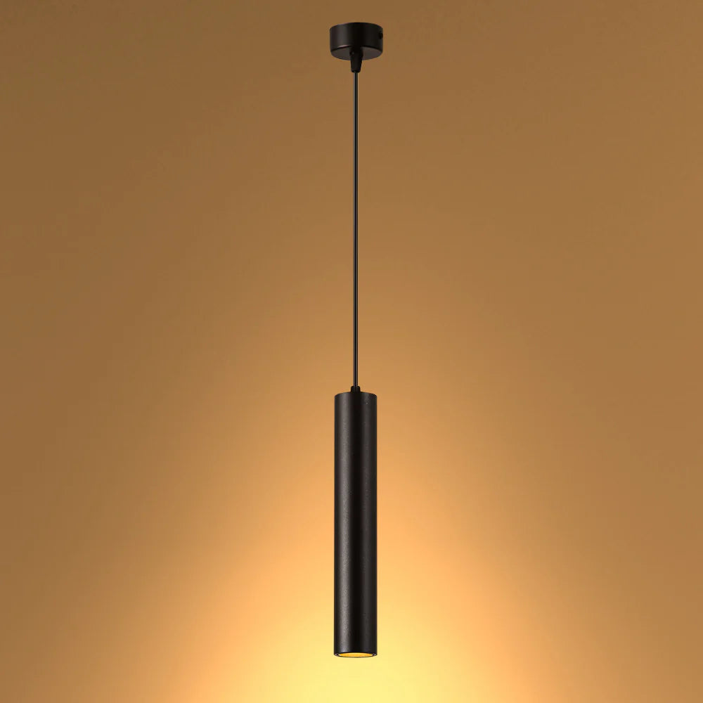 Integrated LED Modern Cylinder Pendant Ceiling Light Suspended Downlight Black 9