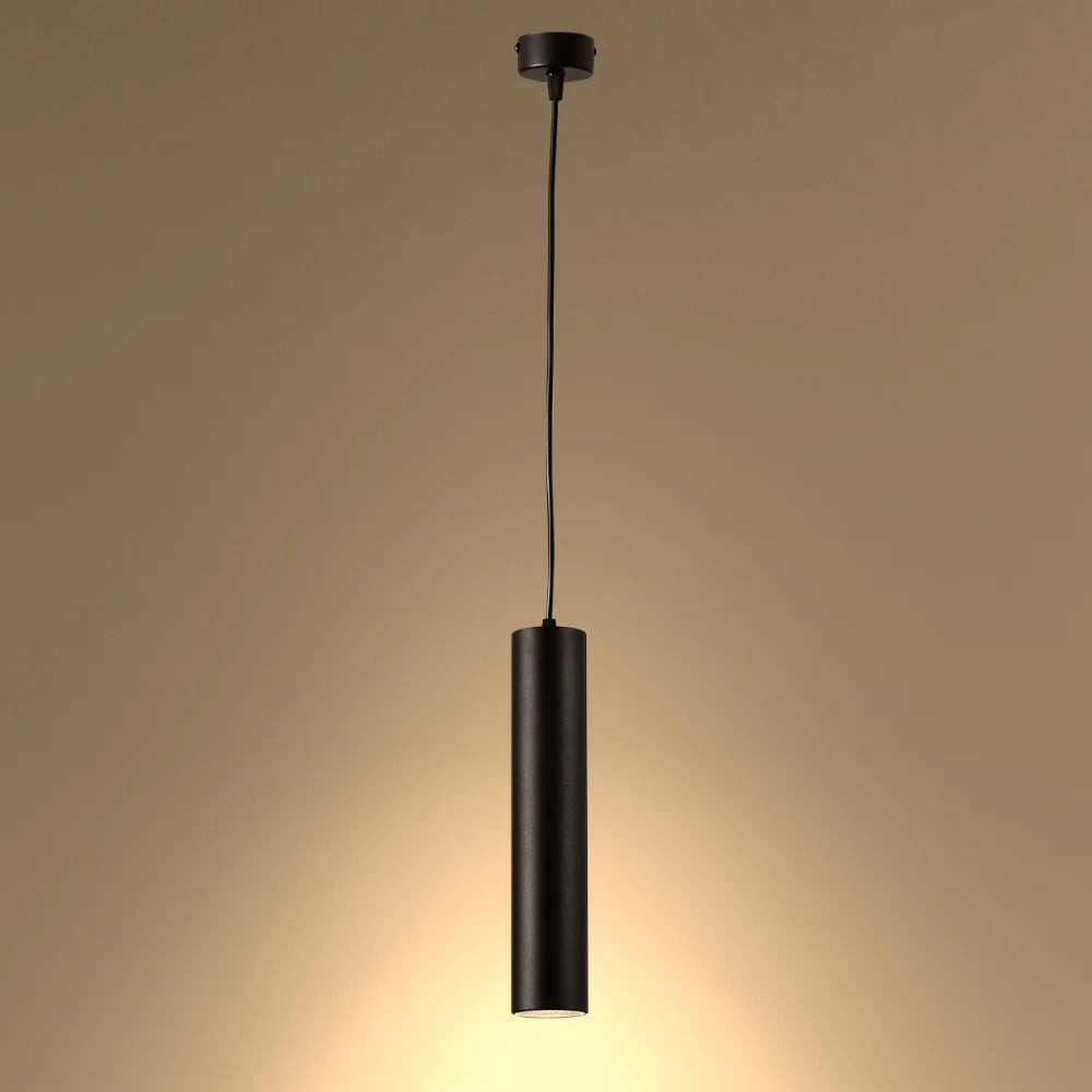 Integrated LED Modern Cylinder Pendant Ceiling Light Suspended Downlight Black 11